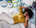 Sleep Innovations Cooling Comfort Gel Memory Foam Dual Layer Mattress Topper, 4 Inch, Full Size, Pillow Top Cover
