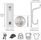pickpiff Wall Hooks for Coat and Towel: 13LB Adhesive Door Hanger Stick on, Silver 4 Pack