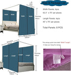 Akiky Canopy for Girls Room Bed Curtains Sheer Curtain for Twin Full Queen Size Bed Drapes,8 Panels Canopies with Light,Room Décor(King,Sage Green)