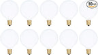 Simba Lighting Small Globe G16.5 Round Bulb 25W E12 Candelabra Base (10 Pack) for Chandelier, Ceiling Fan, Decorative Vanity Lights, Sconce, Aromatic Wax Warmer, Frosted Glass 120V, 2700K Warm White