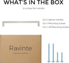 Ravinte 20 Pack Solid 7-1/2 Inch Center to Center Slim Square Bar Drawer Handles Cabinet Hardware - Brushed Nickel Kitchen Pulls