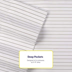 Cal King Size Bed Sheets - 6 Piece 1500 Supreme Collection Fine Brushed Microfiber Deep Pocket California King Sheet Set Bedding - 2 Extra Pillow Cases, Great Value, California King, Pinstripe White