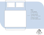 Linen Home 100% Cotton Percale Sheets Full Size, Baby Blue, Deep Pocket, 4 Pieces Set - 1 Flat, 1 Deep Pocket Fitted Sheet and 2 Pillowcases, Crisp Cool and Strong Bed Linen