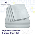 Full Size Bed Sheets - 6 Piece 1500 Supreme Collection Fine Brushed Microfiber Deep Pocket Full Sheet Set Bedding - 2 Extra Pillow Cases, Great Value, Full, Porclain Blue