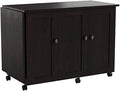 Sauder Miscellaneous Storage Easy Rolling Sewing and Craft Table/Cart/ Pantry cabinets, Cinnamon Cherry finish