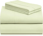 LuxClub 4 PC Sheet Set Bed Sheets Deep Pockets 16" Eco Friendly Wrinkle Free Cooling Machine Washable Hotel Bedding Silky Soft - Sage Green California King