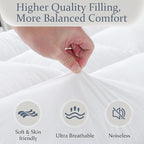 WhatsBedding 5 Inch Memory Foam Mattress Topper Full for Pressure Relief, 100% Cotton Cover, Comfort Supportive Pillow Top Mattress Topper, 2000GSM Fluffy Shredded Memory Foam Filled