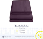 Twin Sheets - Breathable Luxury Sheets with Full Elastic & Secure Corner Straps Built In - 1800 Supreme Collection Extra Soft Deep Pocket Bedding Set, Sheet Set, Twin, Purple