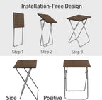 Garden 4 you Folding TV Tray Table on Bed & Sofa,TV Dinner Tray with Sturdy MDF,25In Portable Table with No Assembly Required （Walnut,2PC）