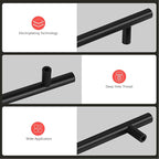 homdiy Black Cabinet Handles 10Pack 3inch Hole Center Kitchen Drawer Pulls and Knobs Stainless Steel Cabinet Hardware for Bathroom, Cupboard