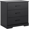 Prepac Rustic Ridge Farmhouse Nightstand Bedside Table, Black Nightstand for Bedroom, End Table with 3 Drawers 16.25"D x 27.5"W x 26.75"H