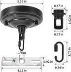 5.16Inch Light Canopy Kit with 6 Feet Chain, Ceiling Plate for Chandelier with Mounting Hardware, Iron Ceiling Canopy Kit for Pendant Light, Easy to Install