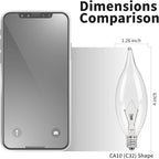 20-Pack E12 Candle Light Bulbs 25W Warm White 2500K, 240 Lumen Dimmable Chandeier Light Bulbs for Ceiling Fan, Pendants or Outdoor, CA10 Clear Candelabra Base Bulbs