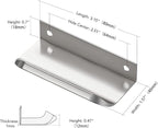 Ravinte Hardware 10 Pack Silver Cabinet Handles, 3.15 Inch (80mm) Finger Edge Pulls, 2-1/2 Inch Hole Center, Finger Pulls for Cabinets