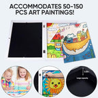 2-Pack Kids Artwork Frames - Changeable, Front Opening Holds 150, Children Art Projects, 10x12.5 Picture Frame for Display, With Storage (White)