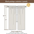 Chyhomenyc Chocolate Brown Sheer Curtains 84 Inches Long, Light Filtering Sheer Curtains for Living Room Bedroom, 42x84 Inches， 2 Pieces