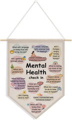 Motivational Wall Decor Classroom Decorations Mental Health Awareness Canvas Hanging Pennant Flag Banner Wall Sign Decor for Bedroom Classroom Playroom Game Room Front Door