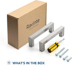 Ravinte 20 Pack Brushed Nickel Kitchen Cabinet Handles 4 Inch Cabinet Pulls Square Kitchen Hardware for Cabinet Drawer Pulls Drawer Handles Come with Screwdriver