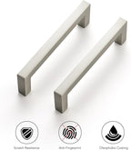 Ravinte 15 Pack Solid 3-1/2 Inch Center to Center Slim Square Bar Dresser Drawer Handles Kitchen Cabinet Handles Brushed Nickel Drawer Pulls Kitchen Cabinet Hardware Pulls