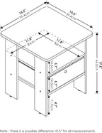 Furinno ANDREY Side Table, End Table, Night Stand with Open Shelves and Storage Bin, Bedside Table, for Living Room, Bedroom, French Oak