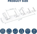 VAEHOLD Hat and Coat Wall Mount Rack - Hooks for Robes, Bags, Keys, and Towels - Bathroom Towel Hanger Organizer (White, “T“ Shape 5 Hooks 2 Pack)