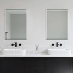 Ruomeng Wall Mirror Beveled Edge Frameless Mirror 20” x 28“ Wall Mounted Mirror for Bathroom Vanity and Entryway