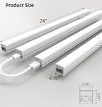 Under Cabinet Lighting Plug in, 24 Inch 4 Pcs, Linkable AC120V 3CCT 3000K/4000K/5000K Ultra Slim, LED Under Cabinet Lights for Counter Light, Kitchen, Shelf, Sink, Workshop, Desk, White