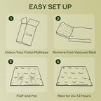 ZonLi Japanese Floor Futon Mattress Twin Size 75"x 39", 100% Cotton Cover 2.5'' Thicken Tatami Mattress, Foldable Sleeping Pad, Portable Dormitory Tatami Mat, Roll Up Floor Lounger Bed for Adult