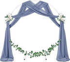 Socomi Wedding Arch Draping Fabric 1 Panel 29" x 19Ft Dusty Blue Sheer Chiffon Curtain Drapes 6 Yards for Wedding Ceremony Birthday Party Decoration