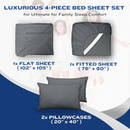DREAMCARE Full Size Sheets – 4 pcs Cooling Sheets – up to 21” Deep Full Sheet Set – Hotel Luxury Sheets & Pillowcases – Superior Softness 100% Fine Microfiber with Side Pocket – DGray