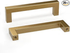 goldenwarm 20 Pack Champagne Bronze Cabinet Pulls Gold Cabinet Handles 3-3/4in Bronze Drawer Pulls Champagne Gold Drawer Handles Square Kitchen Dresser Hardware for Bedroom Cupboard