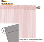 Aiyufeng Blush Pink Sheer Curtains 45 Inch Length 2 Panels Set, Light Filtering Airy Rod Pocket Light Pink Window Curtain Treatment Drapes for Kitchen Bedroom Living, Each 42Wx45L Inches