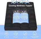 Queen Mattress Topper, Extra Thick Mattress Pad Cover for Deep Sleep,3D+7D Snow Down Alternative Fill Overfilled Plush Pillow Top Mattress with 8-23 Inch Deep Pocket-Black