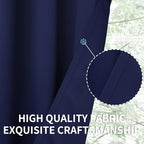 BGment Blackout Curtains for Bedroom 63 Inches Long - Navy Blue Room Darkening Thermal Insulated Sunlight Blocking Grommet Window Drapes for Kids Boys Room, Set of 2 Panels, 42 x 63 Inch