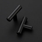 40 Pack Matte Black Cabinet Knobs - Kitchen Cabinet Knobs Black Pulls for Kitchen Drawer Stainless Steel Dresser Hardware 2in Length Single Hole T Bar
