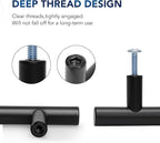JOY DECOR 30 Pack Cabinet Handles, Black Cabinet Pulls, 3-3/4 in Hole Center Kitchen Hardware, Stainless Steel T Bar Handles for Dresser Drawers