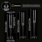 Vincidern 12pcs Taper Candle Holder Acrylic Candlestick Holder Clear Set for Table Centerpiece, Long Candle Stick Candle Stand Cylinder Shade for Halloween, Christmas Wedding Party Dining Room Decor