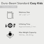 Intex 66803EP Cozy Kidz Inflatable Airbed: Fiber-Tech – Velvety Soft Surface – Carry Bag Included – Color May Vary – 34.5" x 62" x 7"