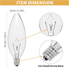 20-Pack E12 Candelabra Light Bulbs 25W Warm White 2500K, 240 Lumen Dimmable Chandelier Light Bulbs for Ceiling Fan, Pendants or Outdoor, B10 Clear Incandescent Candle Bulbs