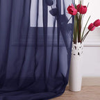 NICETOWN Scarf Sheer Curtain 216 Length - Window Topper Valance Voile Panel Classic for Sons/Boys/Seniors Room (60 Wide by 216 Long inches, 1 Piece, Dark Blue)