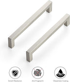 Ravinte 3 Pack 6-1/4 Inch Kitchen Square Cabinet Handles Satin Nickel Pulls Brushed Nickel Kitchen Cabinet Hardware Handles for Cupboard Drawer Pulls