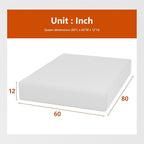 PayLessHere Queen Mattress 12 Inch Gel Memory Foam Mattress with Breathable & Washable Soft Fabric Zippered Cover,Supportive & Pressure Relief Bed Mattress,CertiPUR-US Certified,White，Fiberglass Free