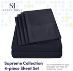 Twin XL Size Bed Sheets - 4 Piece 1500 Supreme Collection Fine Brushed Microfiber Deep Pocket Twin X-Large Sheet Set Bedding - 1 EXTRA PILLOW CASES, GREAT VALUE, Twin XL, Navy