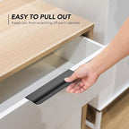Ravinte Hardware 10 Pack Black Cabinet Handles, 5 Inch (128mm) Finger Edge Pulls, 4 Inch Hole Center, Finger Pulls for Cabinets