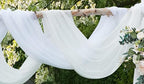 LinenZone White Window Scarf Valance in 216 Inch Size. Use Window Scarves as Canopy Bed or Backdrop Curtains, Curtain Scarf, or Sheer Fabric for Draping. (Amazing 55 x 216, White)