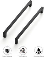 Ravinte 10 Pack Matte Black Cabinet Pulls, 6-1/4 Inch (160mm) Hole Center Slim Kitchen Handles, Square Drawer Pulls for Cabinets & Cupboards, Hardware