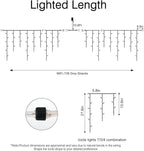 Brightown Christmas Icicle Lights Outdoor, 66 Feet 138 Drops with 736 LED, 8 Modes Waterproof Connectable Twinkle Fairy String Light for Christmas Thanksgiving Hanging Icicles (Warm White)