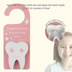 Tooth Fairy Tooth Holder Box Tooth Fairy Door Hanger with Money Box Keepsake Tooth Fairy Box Encourage Gifts for Lost Teeth Boy Girl Milk Teeth (Pink)