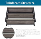 BON AUGURE Rustic Sofa Table Behind Couch, Industrial Console Tables for Entryway, 3 Tier Wood Shelves Entry Table with Storage for Foyer, Hallway, Front Door (47 Inch, Dark Grey Oak)