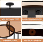 aboxoo Nesting Coffee Table Set of 2, Small Round Glass Nesting Tables for Living Room Bedroom, Accent Tea Table with Metal Frame Modern Industrial Simple